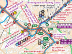 Example Map from Waterway Routes showing the centre of Birmingham.