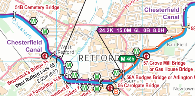 Chesterfield Canal Map