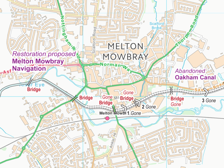 Melton Mowbray Navigation and Oakham Canal FREE Maps Waterway Routes