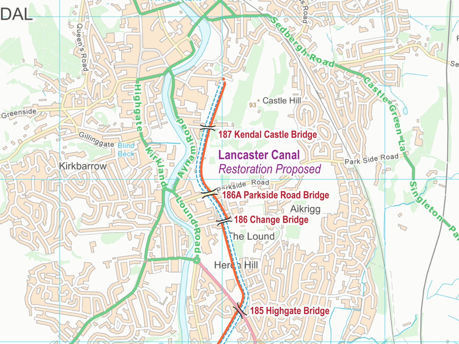 Lancaster Canal (Restoration Section) Maps FREE Waterway Routes