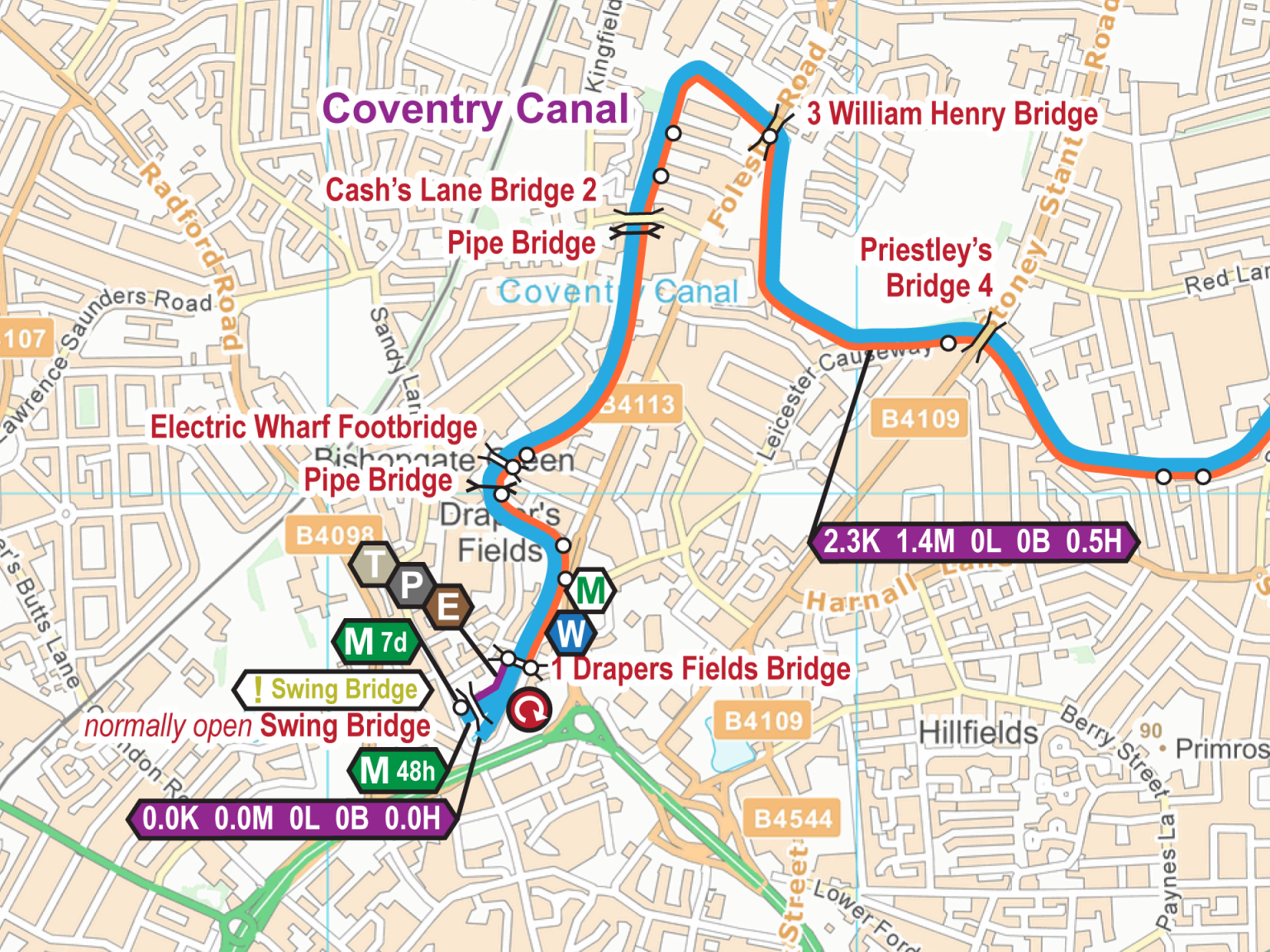 Coventry Canal Maps Waterway Routes
