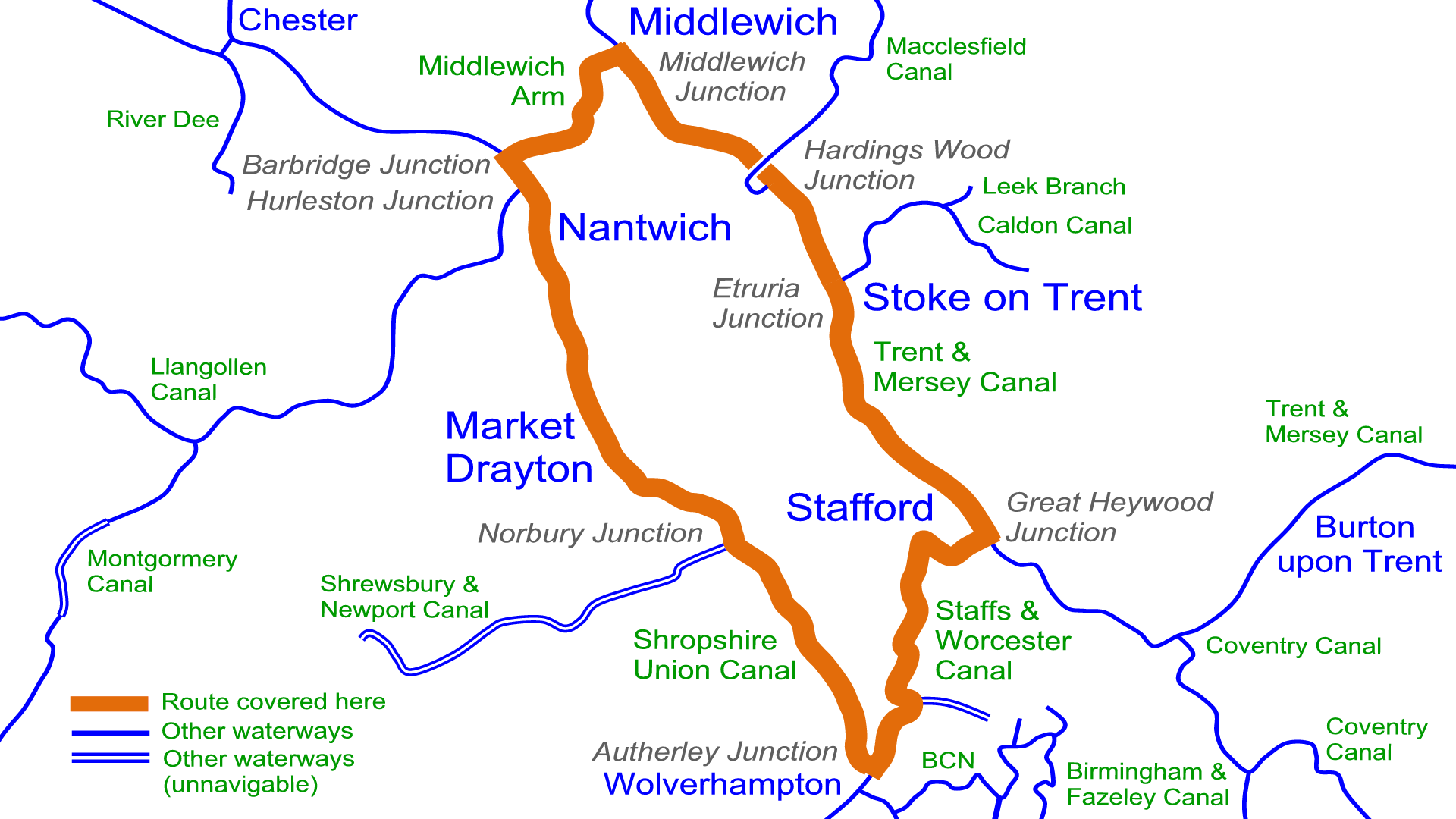 Trent Mersey Canal Route Map Trent Mersey Canal Route Map