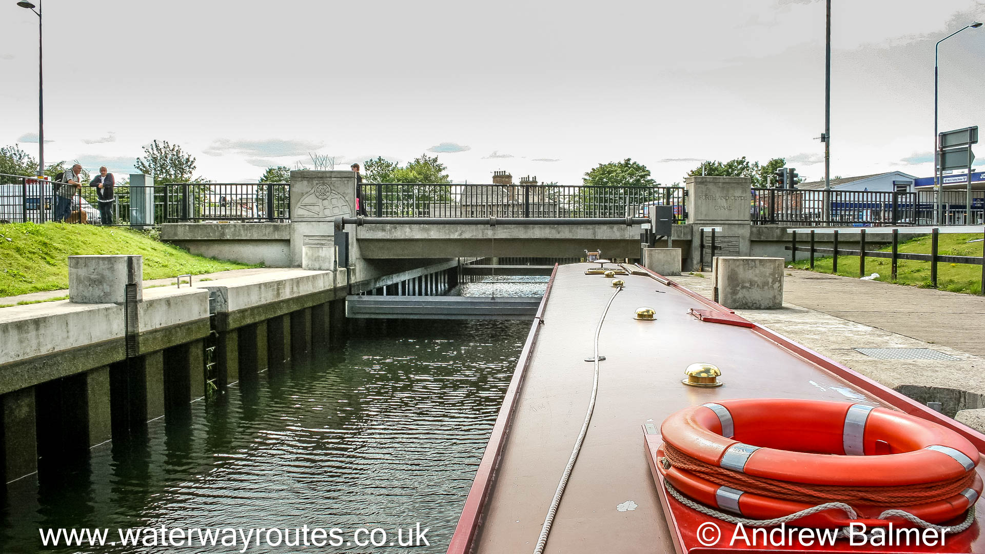 Dalmuir Drop Lock was created when the canal was restored so boats could pass under Dumbarton Road without an opening bridge which would delay traffic
