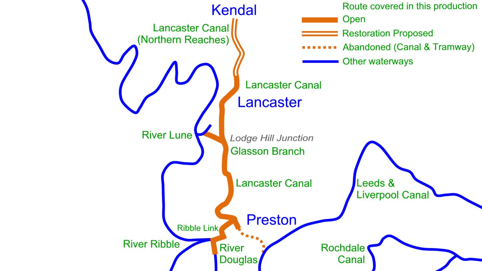 Lancaster Canal Cruising Map for Download Waterway Routes