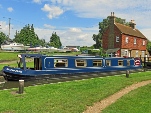 Waterway Routes narrowboat on the River Wey