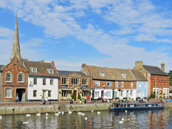 Waterway Routes narrowboat moored at St Ives on the River Great Ouse