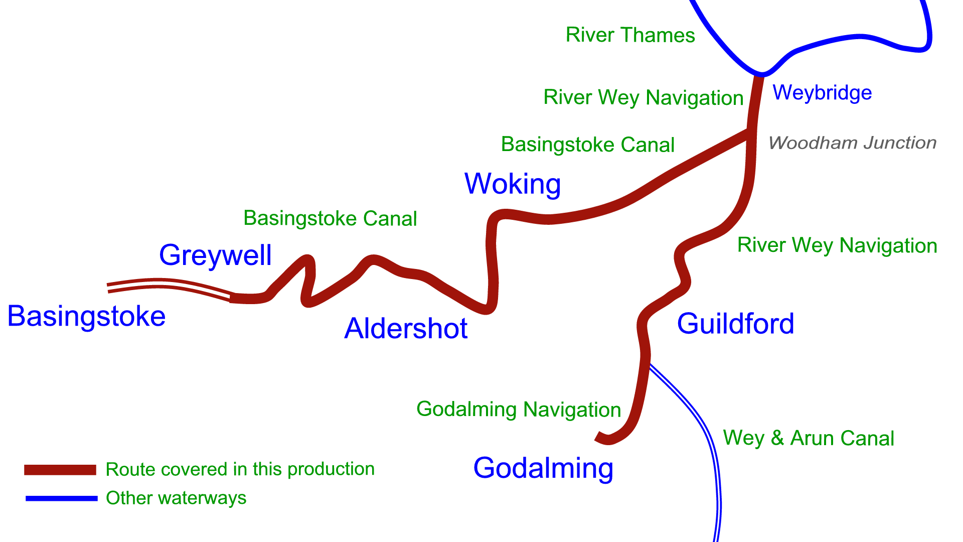 River Wey and Basingstoke Canal Combined DVD – Waterway Routes