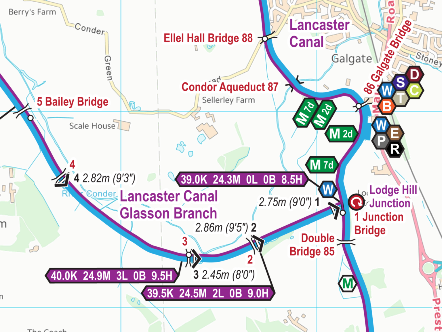Lancaster Canal Map for Download Waterway Routes