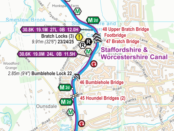 Staffs & Worcester Canal Map for Download