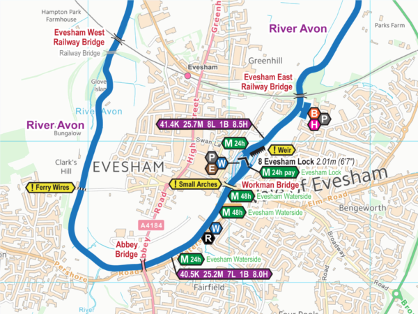 River Avon (Stratford) Map for Download