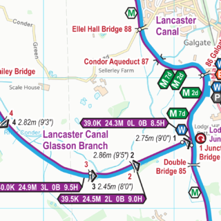 Extract from my Lancaster Canal Map in February 2022