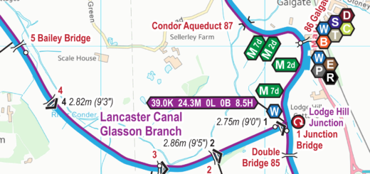Extract from my Lancaster Canal Map in February 2022