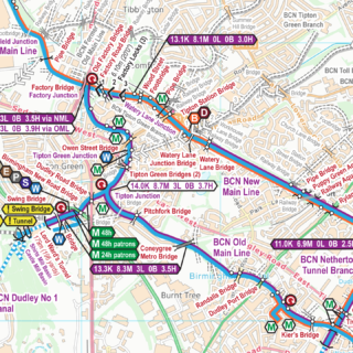 Extract from my Birmingham Canal Navigations (BCN) Map in April 2023